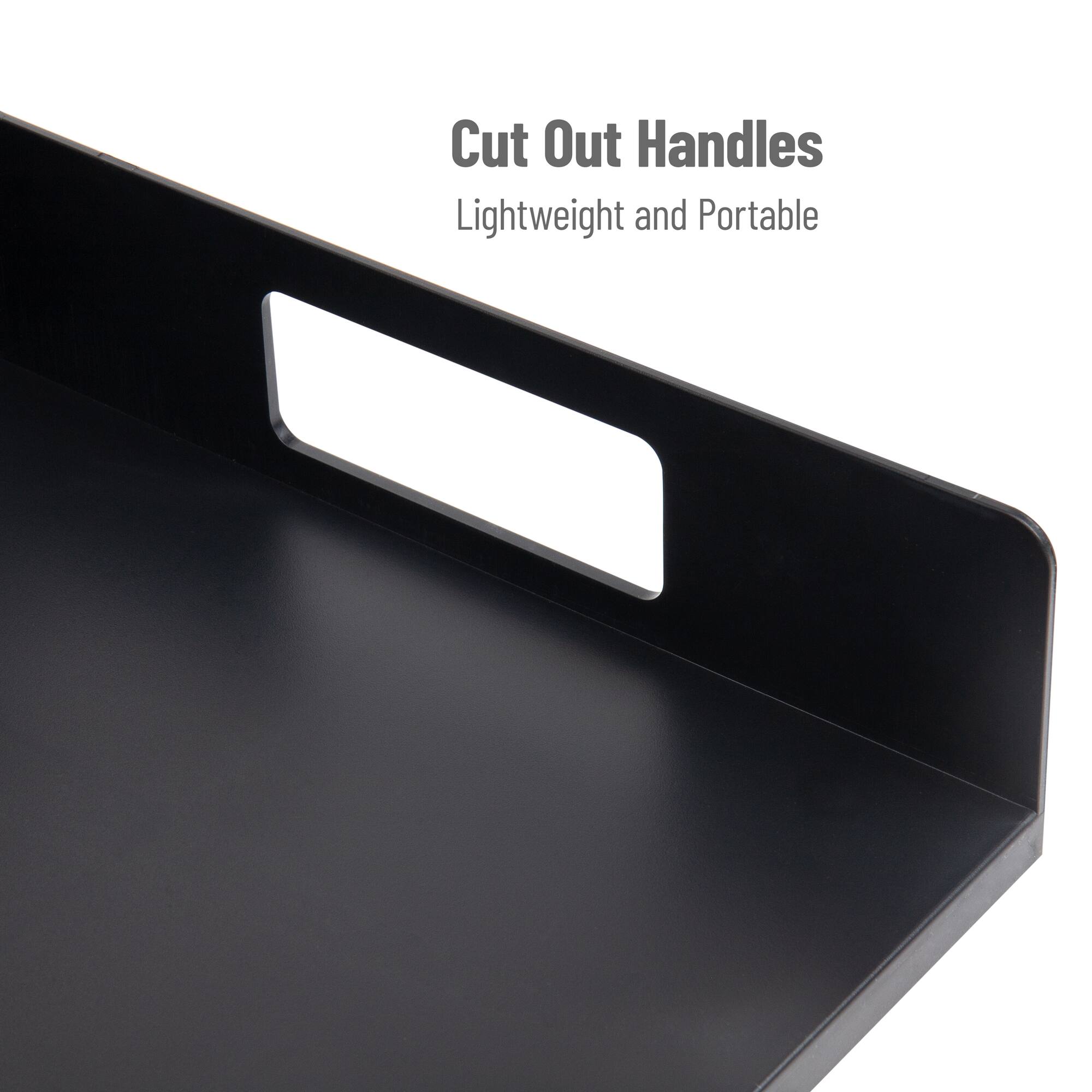 Mind Reader Black Plastic Utensil, Napkin & Plate Serving Tray